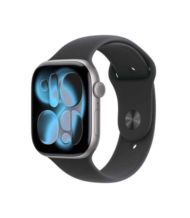 Apple Watch Series 11 GPS, 46 mm, Space Grey Aluminium, Black Sport Band (S/M) - 1