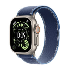 Apple Watch Ultra 3 GPS + Cellular, 49 mm, Natural Titanium, Blue/Bright Blue Trail Loop (M/L) - 1