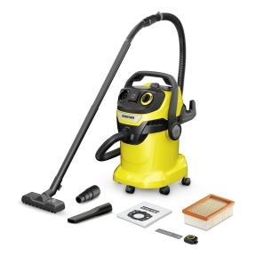 Vacuum Cleaner, KARCHER, Input power 1200 W, Dust capacity 25 L, Drum vacuum, Cleaning type Dry&wet, Dust container Dust bag, Colour Black/Yellow, 1.628-317.0