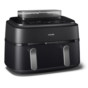 Philips 5000 series NA551/00 fryer Double 9 L Stand-alone 2750 W Hot air fryer Black, Silver