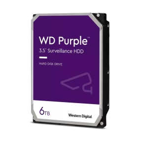 HDD, WESTERN DIGITAL, Purple,  6 TB, Serial ATA III, Buffer 256 MB, 5400 RPM, 3.5 , WD64PURZ