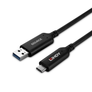 Lindy 25m USB 3.2 Gen 1 Type A to C Fibre Optic Hybrid Cable