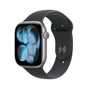 Apple Watch Series 11 GPS, 42 mm, Space Grey Aluminium, Black Sport Band (M/L)