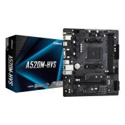 Mainboard, ASROCK, AMD A520, SAM4, Micro-ATX, Memory DDR4, Memory slots 2, 1xPCI-Express 3.0 1x, 1xPCI-Express 3.0 16x, 1xM.2, 1x15pin D-sub, 1xHDMI, 2xAudio-In, 1xAudio-Out, 2xUSB 2.0, 4xUSB 3.2, 1xPS/2, 1xRJ45, A520M-HVS