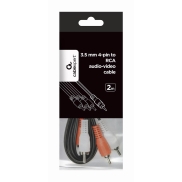CABLE AUDIO 3.5MM 4PIN TO 3RCA/AV 2M CCA-4P2R-2M GEMBIRD