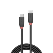 Lindy 0.5m USB 3.2 Type C to C Cable, 20Gbps, Black Line
