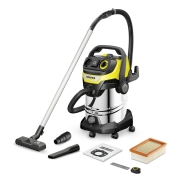 Vacuum Cleaner, KARCHER, Suction power 315 AW, Dust capacity 30 L, Drum vacuum, Cleaning type Dry&wet, Dust container Bagless, Colour Black/Yellow/Silver, 1.628-385.0