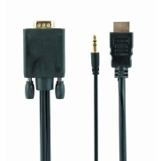 CABLE HDMI TO VGA +3.5MM/1.8M A-HDMI-VGA-03-6 GEMBIRD