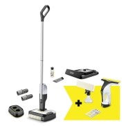 Vacuum Cleaner, KARCHER, FC 2-4 + WV 4-4 Set, Dry&wet, Electric mop, Black/Silver, Bagless, Battery,  2.2 kg, 9.791-983.0
