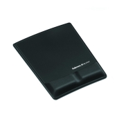 Fellowes Mouse Mat Wrist Support - Health-V Mouse Pad with Antibacterial Protection - Ergonomic Mouse Mat for Computer, Laptop, Home Office Use - Black
