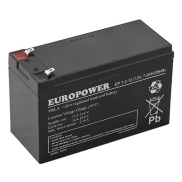 BATTERY 12V 7.2AH VRLA/EP7.2-12 T2 EUROPOWER EMU