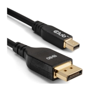 CLUB3D Mini DisplayPort™ to DisplayPort™ Bi-Directional VESA DP80 Certified Cable M/M 1m/3.28ft