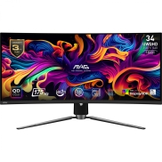 LCD Monitor, MSI, 34, Curved/21 : 9, Panel QD-OLED, 3440x1440, 21:9, 175Hz, Matte, 0.03 ms, Swivel, Height adjustable, Tilt, Colour Black, MAG341CQPQD-OLED
