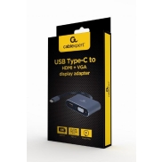 I/O ADAPTER USB-C TO HDMI/VGA/A-USB3C-HDMIVGA-01 GEMBIRD