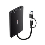 Lindy 43430 video cable adapter 0.11 m USB Type-C 2 x HDMI Black