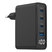 CHARGER USB 100W 4PORT GAN/TA-UC-PDQC100LCD-01-BK GEMBIRD