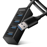 Axagon HUE-M1AL 4x USB 3.2 Gen 1 MINI hub, metal, 1.2m USB-A cable