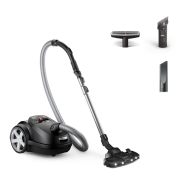 Vacuum Cleaner, PHILIPS, Bagged, 900 Watts, Noise 75 dB, Black, Weight 5.3 kg, XD8122/10