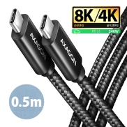 Axagon BUCM4X-CM05AB NewGEN+ USB-C <> USB-C 4 Gen 3×2 / 240 W cable 0.5 m