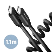 Axagon Data and charging USB 2.0 cable 1.1 m long. PD 60W, 3A. Black twisted. USB cable USB C 0.48 Gbit/s