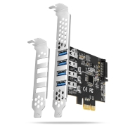 Axagon PCEU-43RS PCIe card - 4x USB 5 Gbps port, dual power, Renesas PD720201, SP & LP