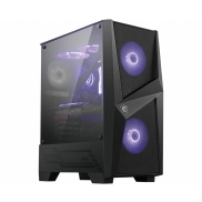 MSI MAG FORGE 100M Mid Tower Gaming Computer Case 'Black, 2x 120mm RGB PWM Fan, 1x 120mm Fan, 1-6 RGB Hub, Tempered Glass Panel, ATX, mATX, mini-ITX'