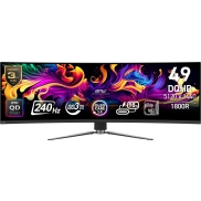 Monitor, MSI, 49 , 5120 x 1440 pixels, Dual QHD, Native aspect ratio 32:9, QD-OLED, Curved, MPG491CQPXQD-OLED