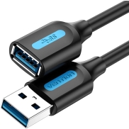 CABLE USB2.0 MALE TO FEMALE/5M BLACK CBIBJ VENTION