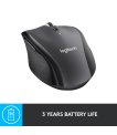 MOUSE USB LASER WRL M705/BLACK 910-001949 LOGITECH sīkattēls