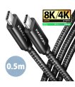 Axagon BUCM4X-CM05AB NewGEN+ USB-C <> USB-C 4 Gen 3×2 / 240 W cable 0.5 m sīkattēls