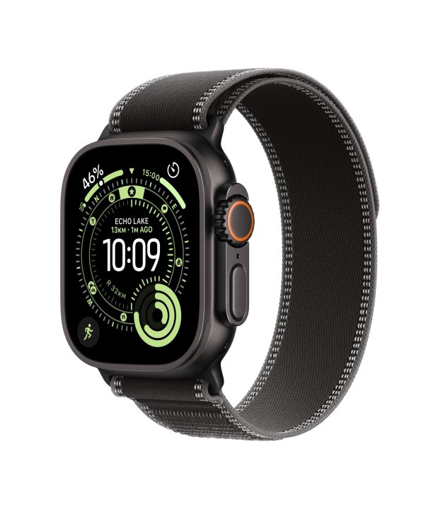 Apple Watch Ultra 3 GPS + Cellular, 49 mm, Black Titanium, Black/Charcoal Trail Loop (M/L)