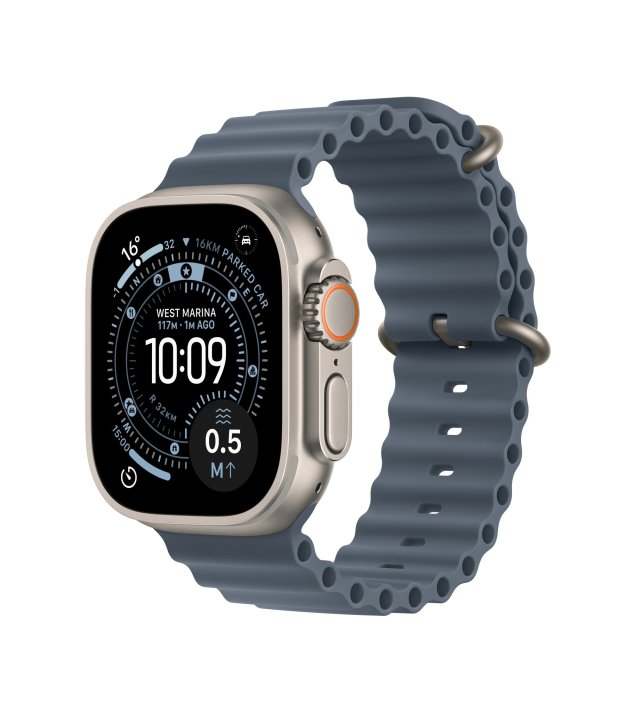 Apple Watch Ultra 3 GPS + Cellular, 49 mm, Natural Titanium, Anchor Blue Ocean Band