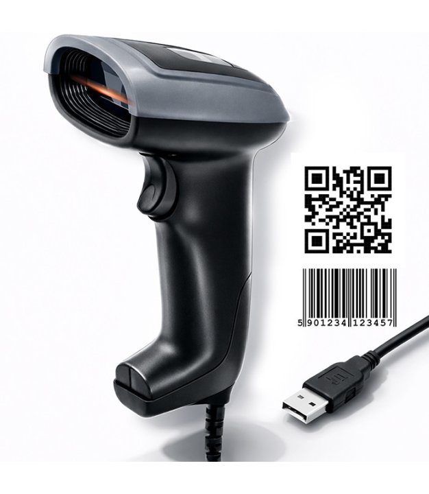 QOLTEC Wired QR Barcode Scanner USB