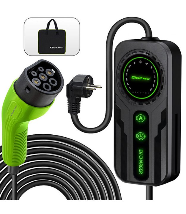 QOLTEC 52468 Mobile charger for EV 2in1