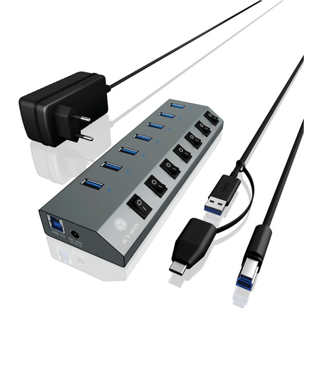 ICY BOX IB-HUB1701-C3 7-port hub