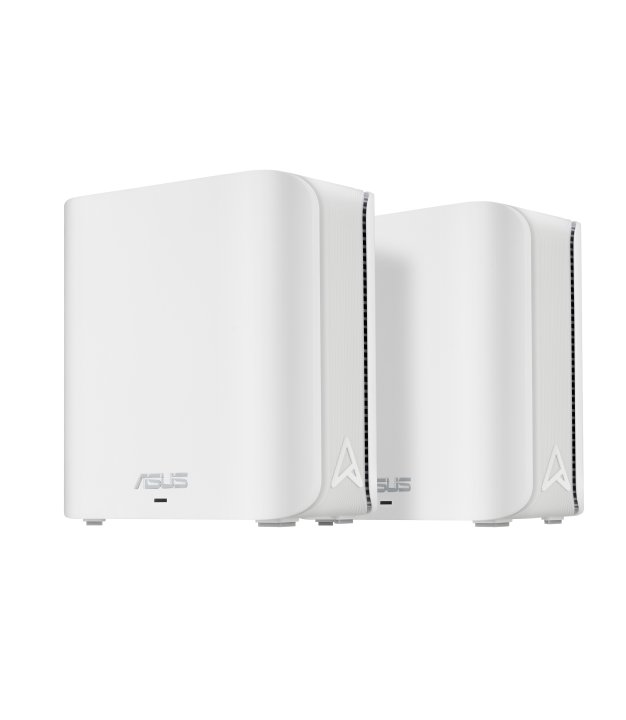 Wireless Router, ASUS, ZenWiFi BD4 (2-pack EU+UK), Product type Mesh system, Qtty 2 pc(s), Wi-Fi band Dual-band (2.4 GHz / 5 GHz), Wi-Fi 7 (802.11be), Ethernet WAN Yes, 2xEthernet LAN (RJ-45) ports, WLAN speed 2882 Mbit/s, Internal memory 512 MB, Flash me