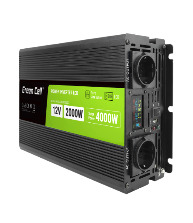 GREEN CELL power inverter 12V-230V 2000W