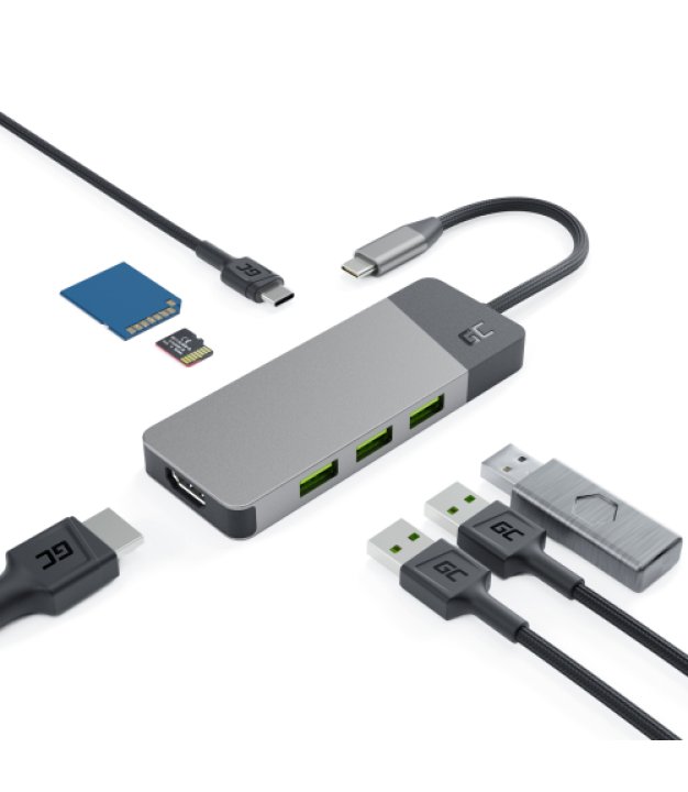GREENCELL HUB USB-C GC Connect 3xUSB