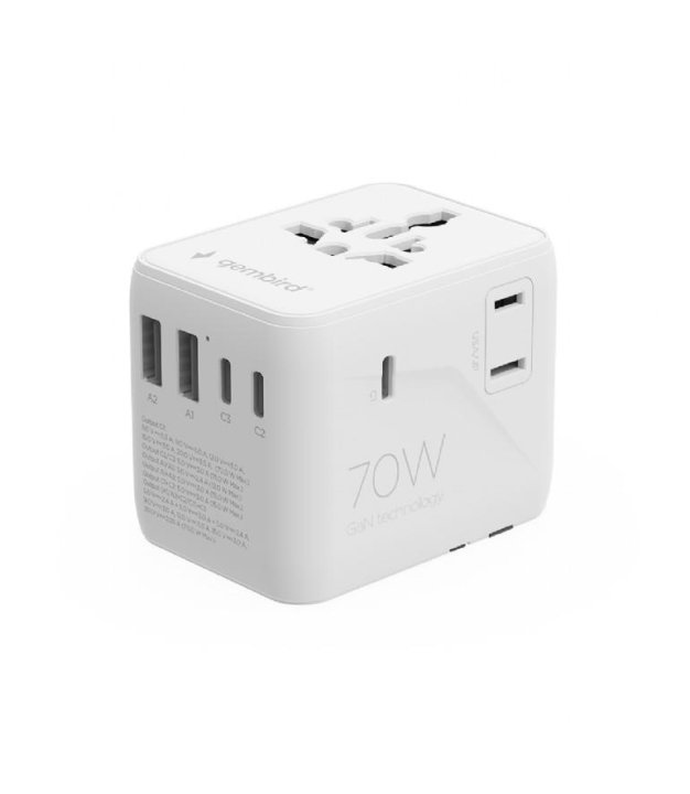 POWER ADAPTER TRAVEL 70W/WHITE TPA-2A3C70-01-W GEMBIRD