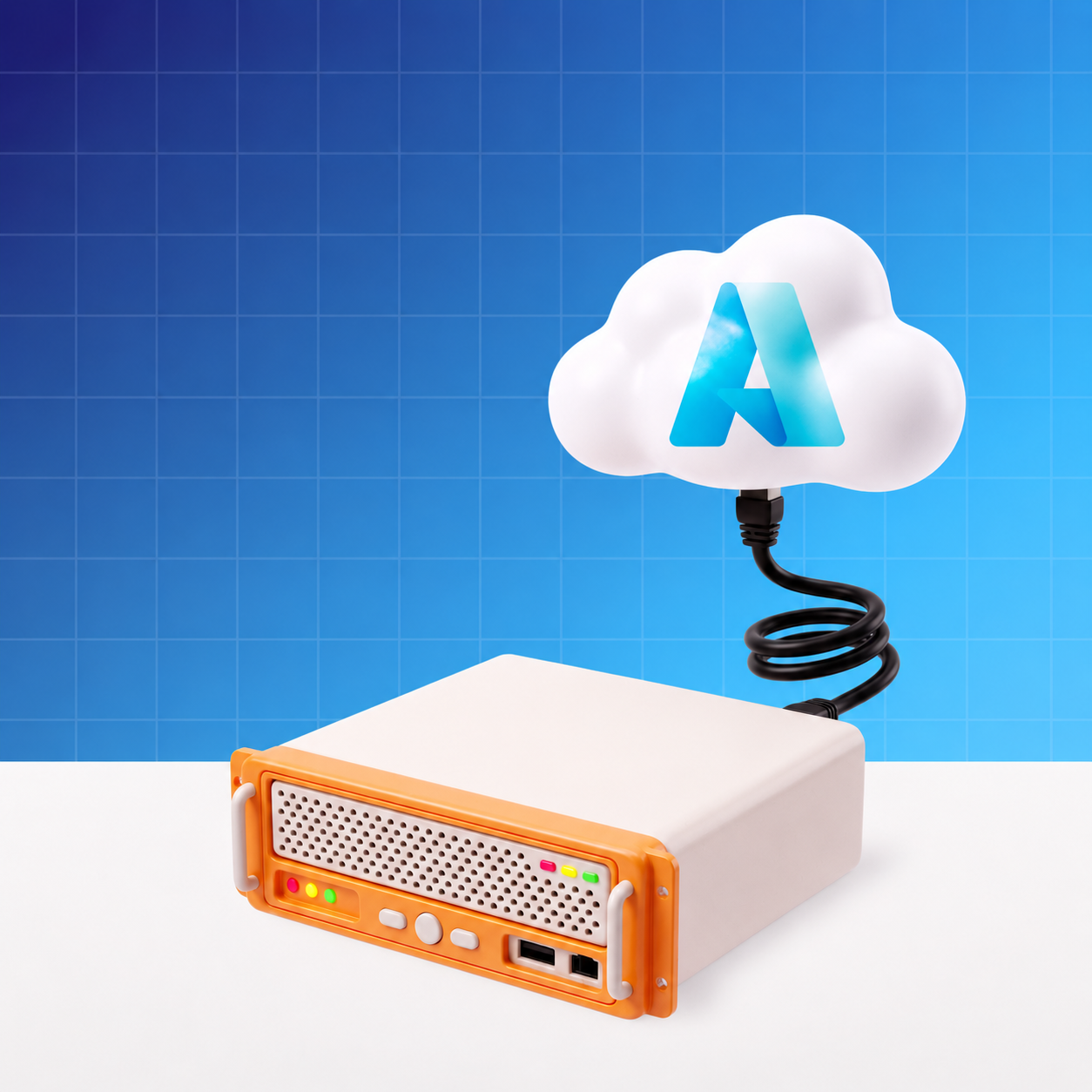 Serveris, kas savienots ar Microsoft Azure mākoni